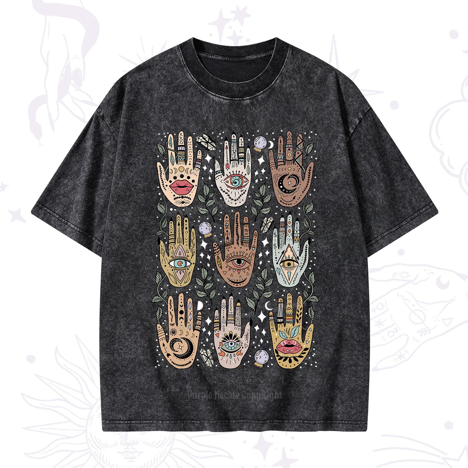 Purplehecate Helping Hands Washed T-Shirt