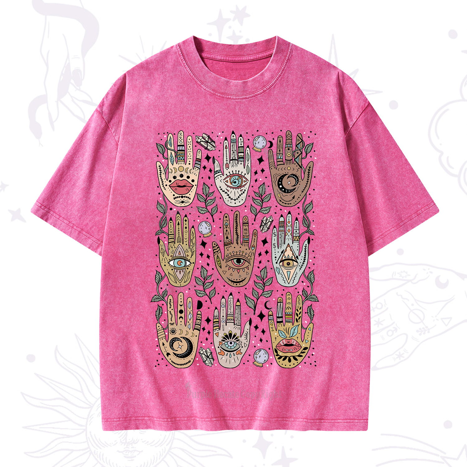 Purplehecate Helping Hands Washed T-Shirt
