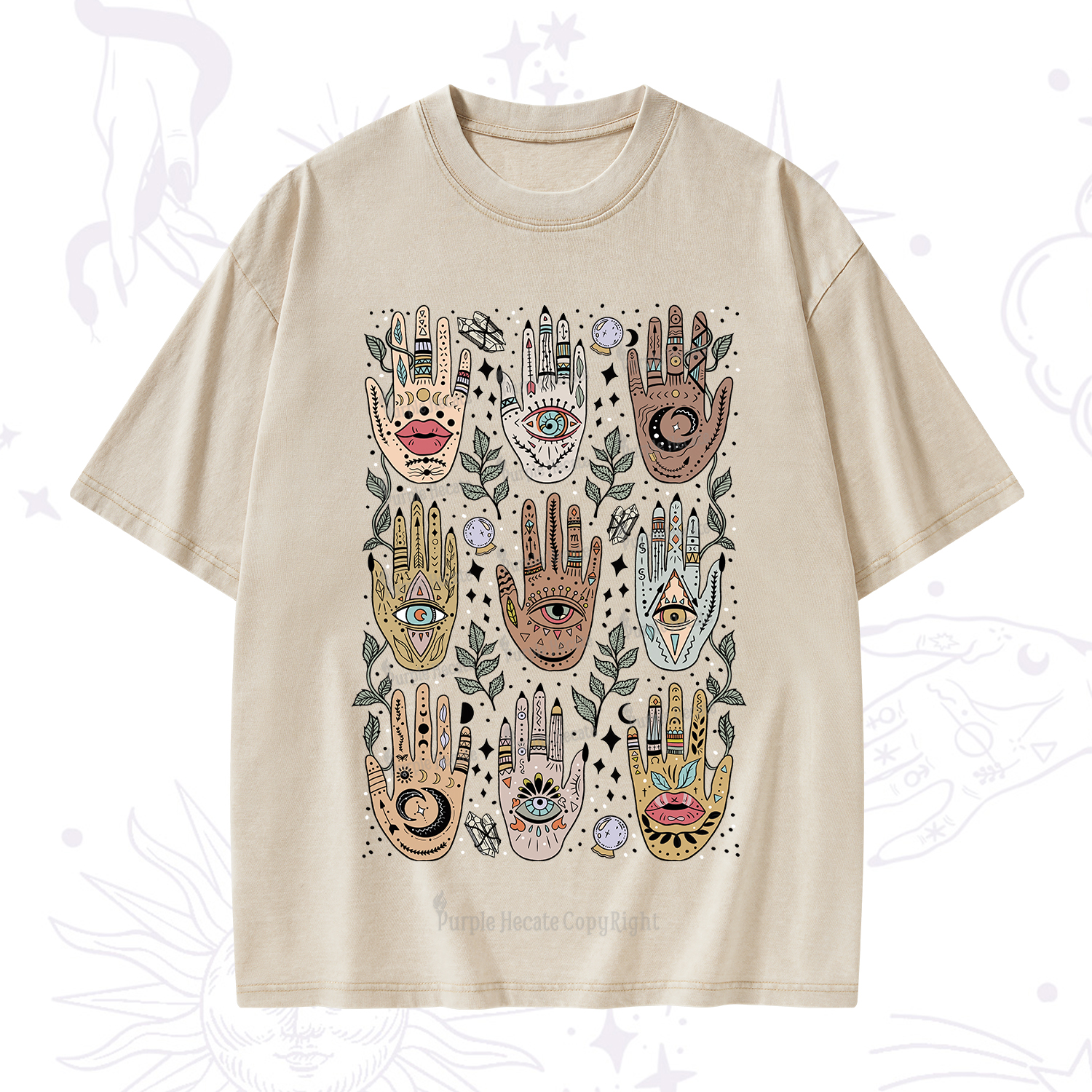 Purplehecate Helping Hands Washed T-Shirt