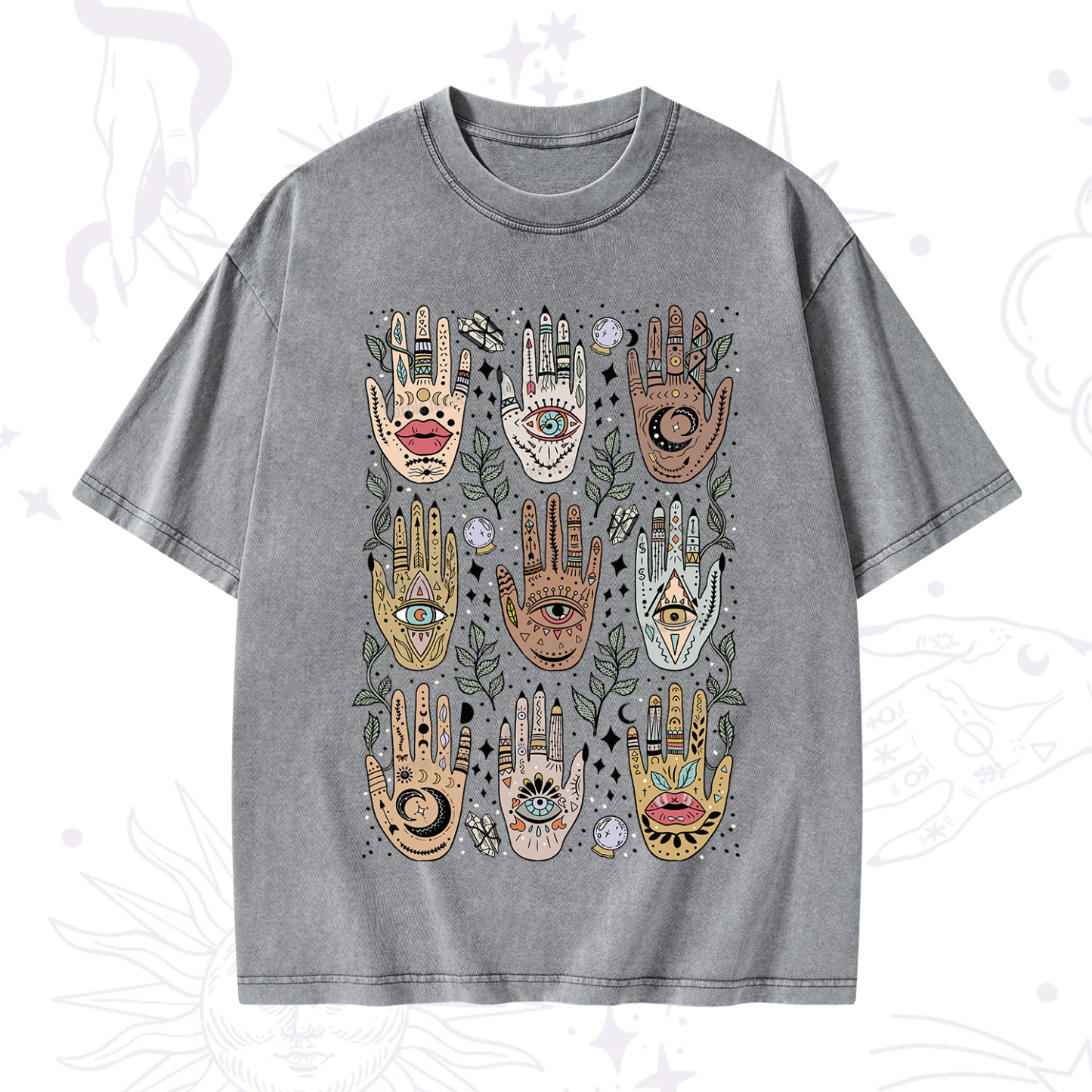 Purplehecate Helping Hands Washed T-Shirt