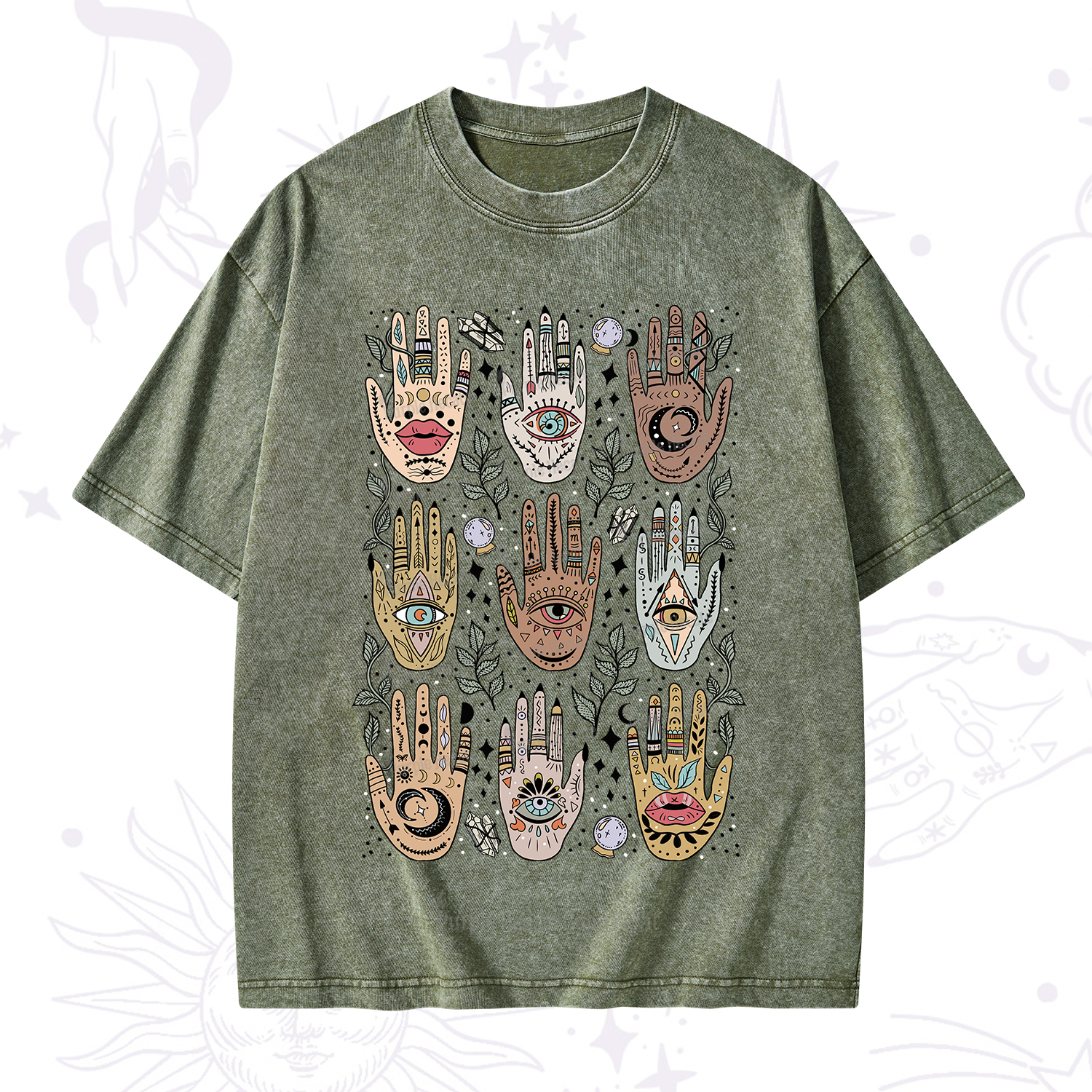 Purplehecate Helping Hands Washed T-Shirt