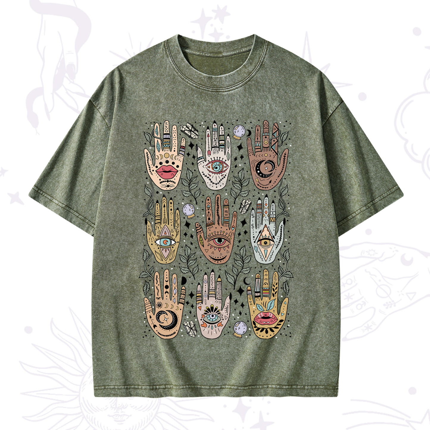 Purplehecate Helping Hands Washed T-Shirt