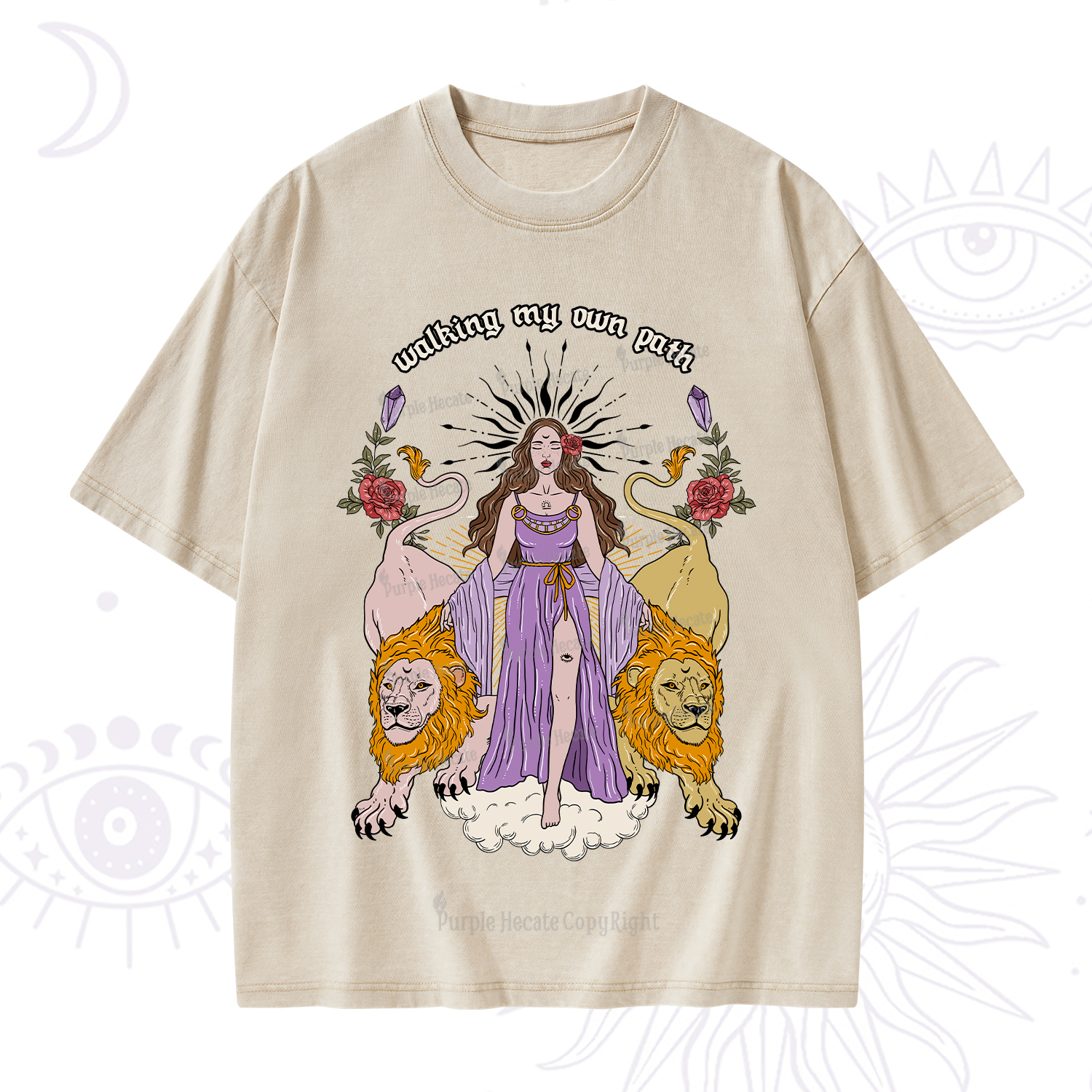 Purplehecate The Goddess Walking My Own Path Washed T-Shirt