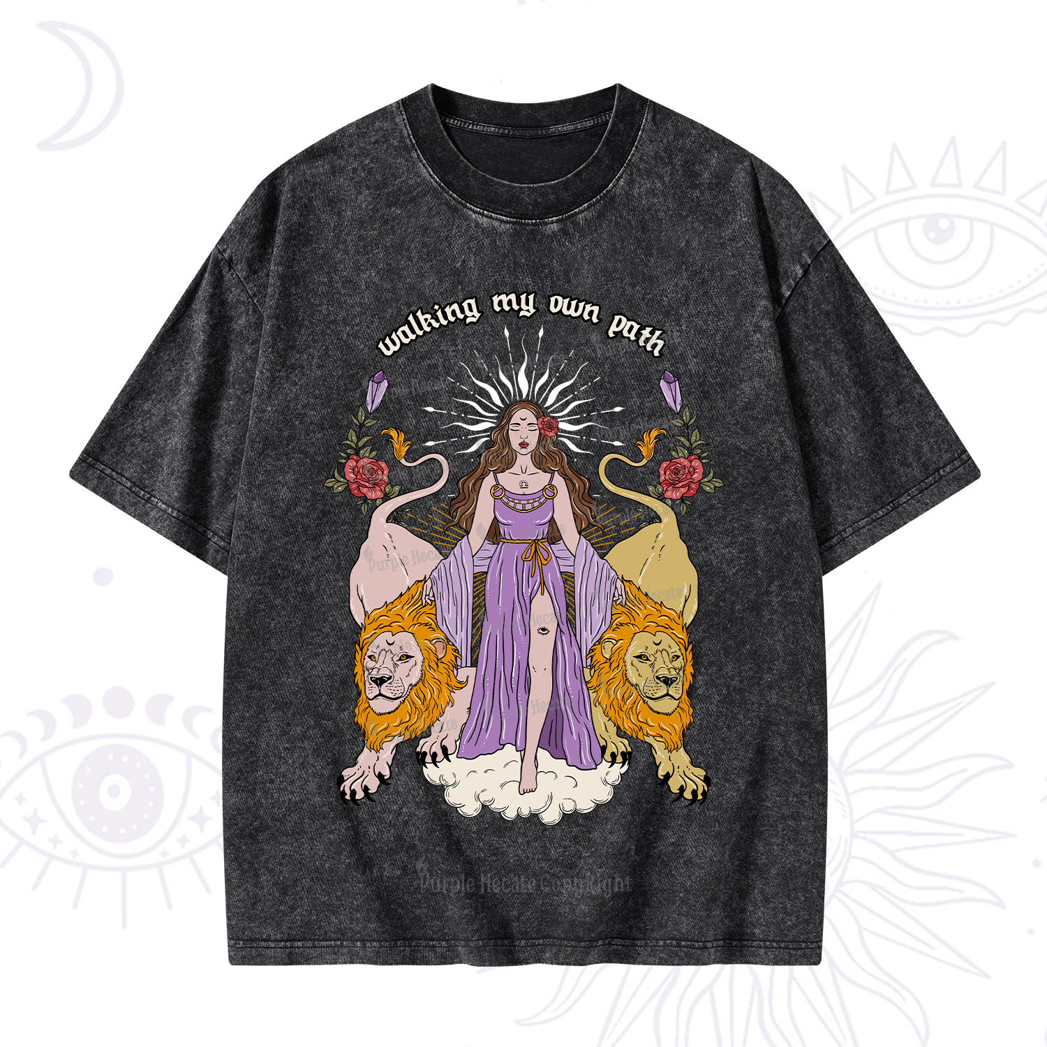 Purplehecate The Goddess Walking My Own Path Washed T-Shirt