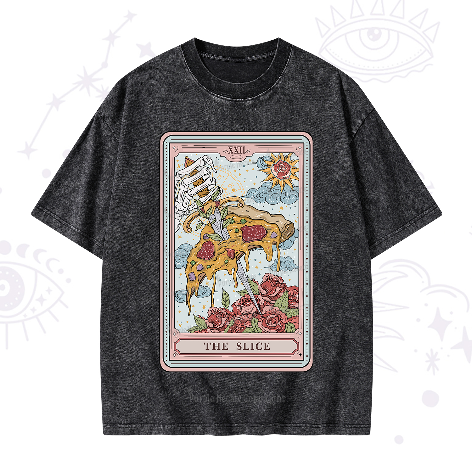 Purplehecate The Slice Tarot Washed T-Shirt