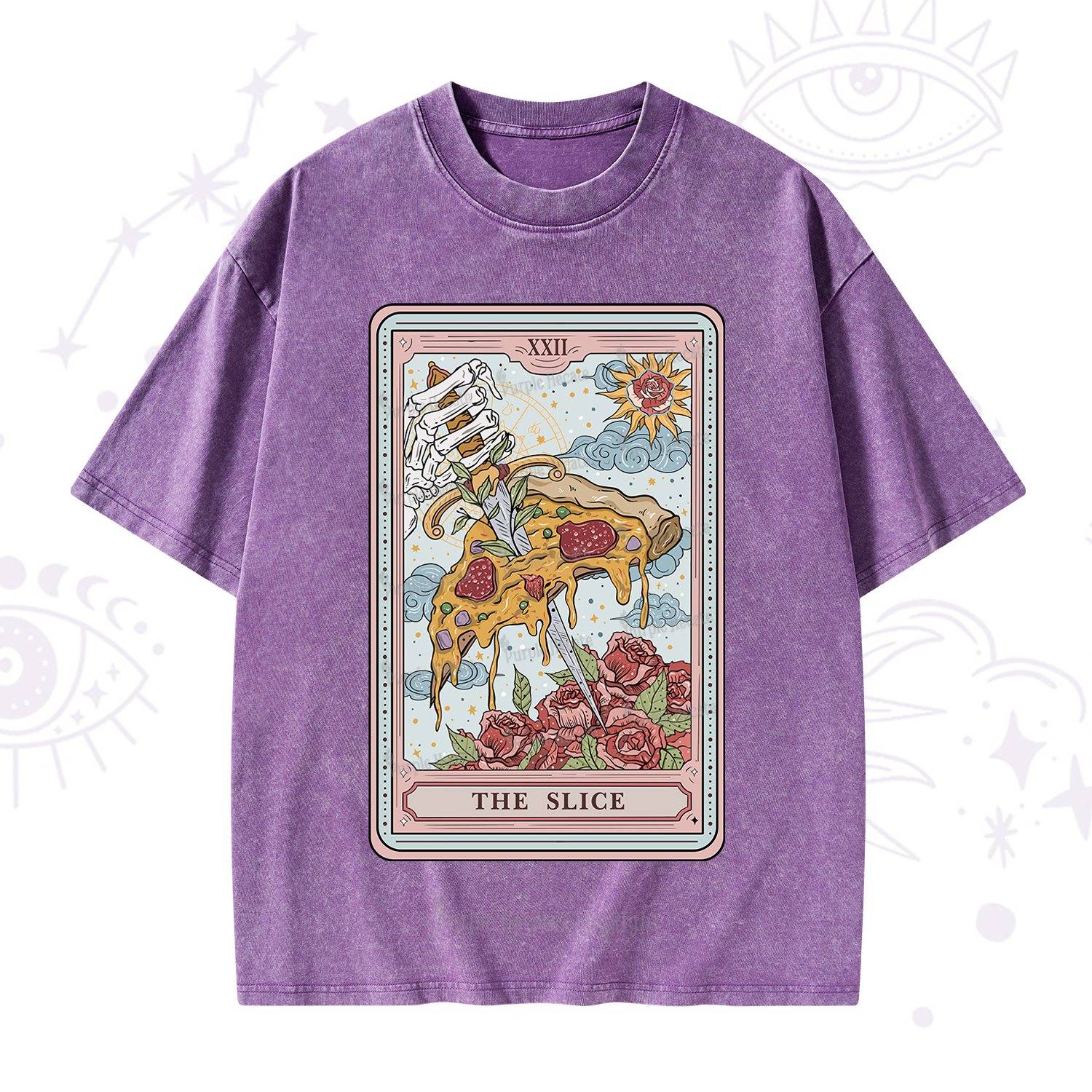 Purplehecate The Slice Tarot Washed T-Shirt