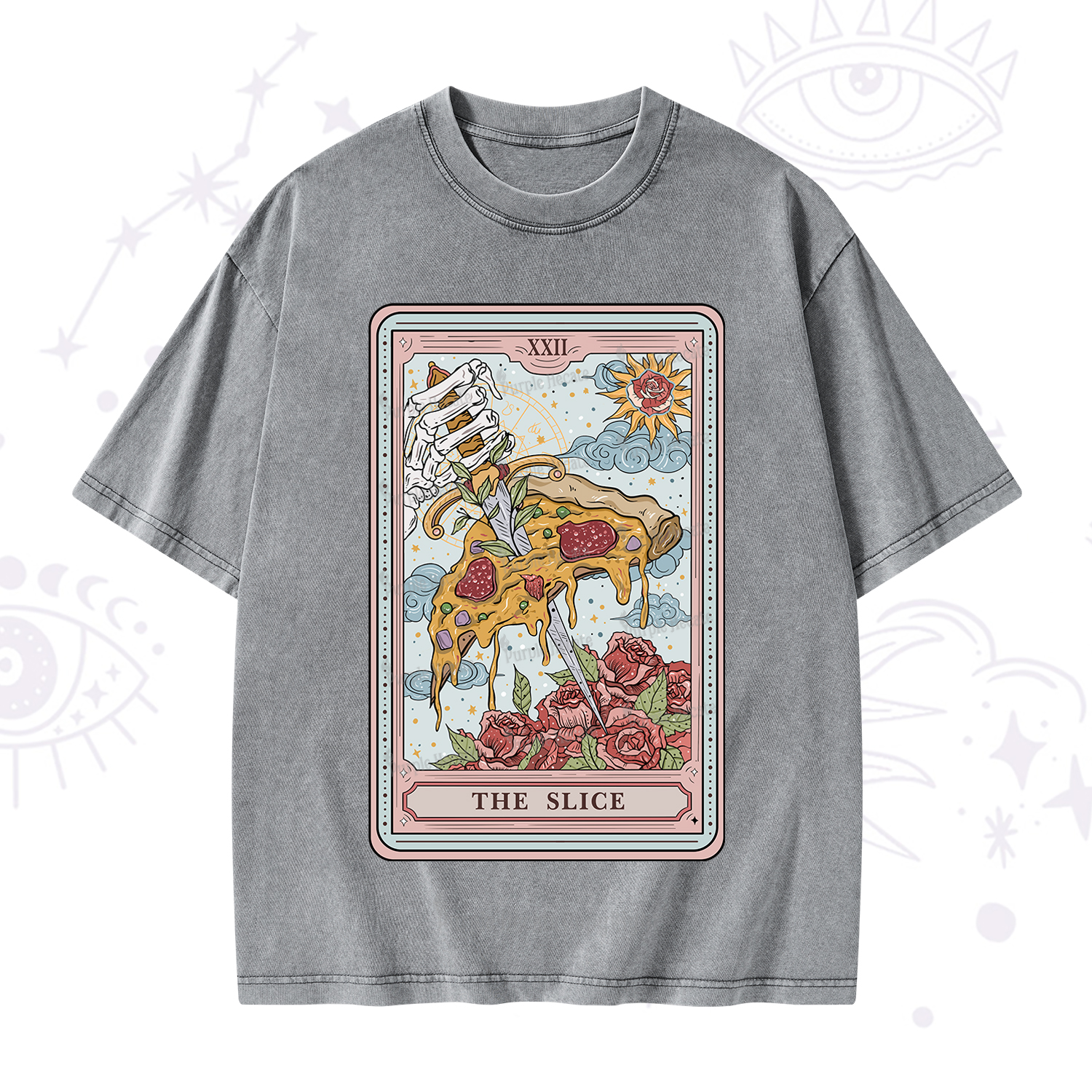 Purplehecate The Slice Tarot Washed T-Shirt