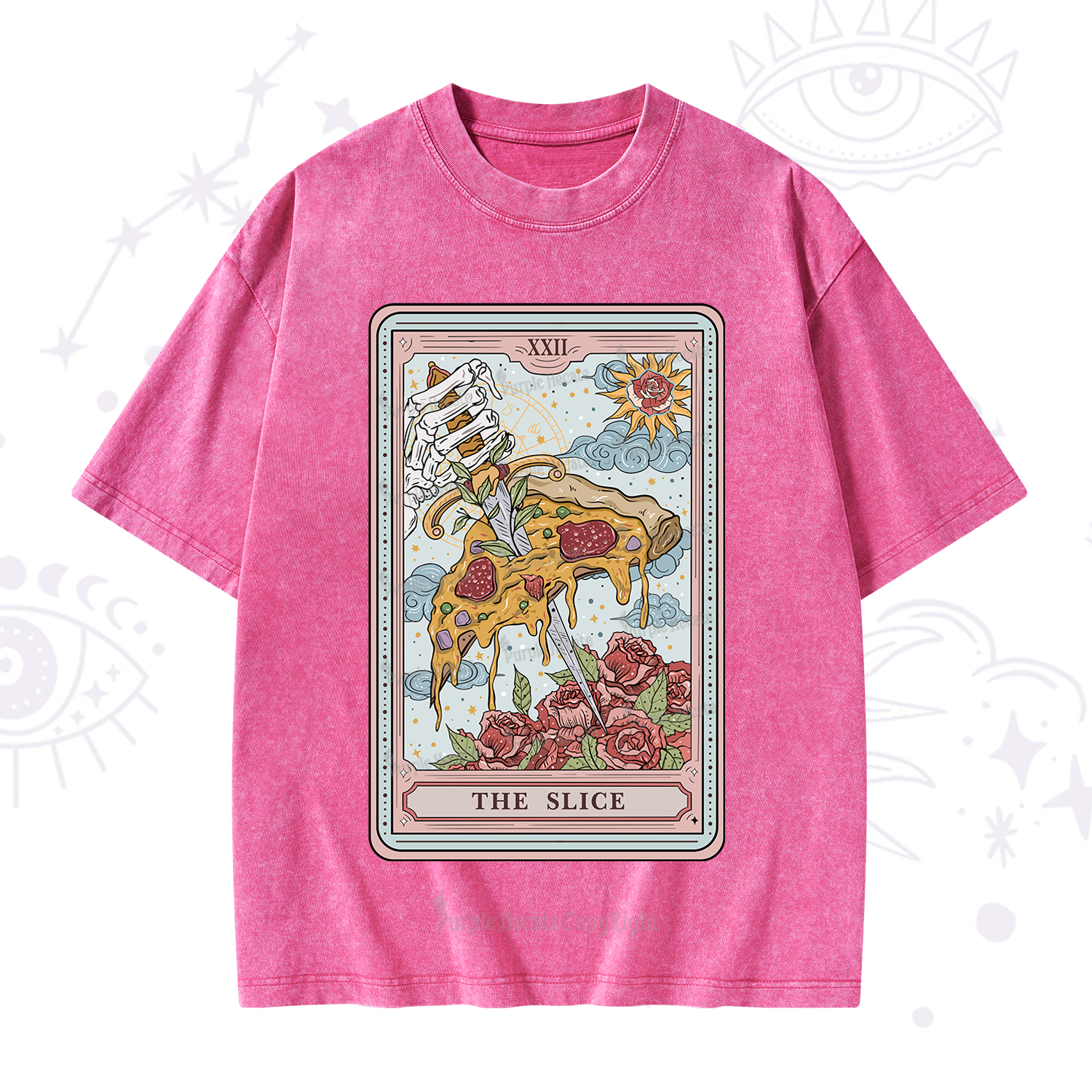 Purplehecate The Slice Tarot Washed T-Shirt