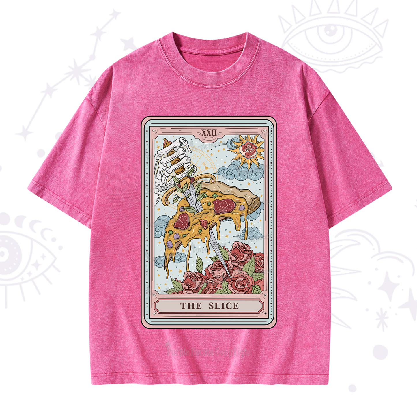 Purplehecate The Slice Tarot Washed T-Shirt