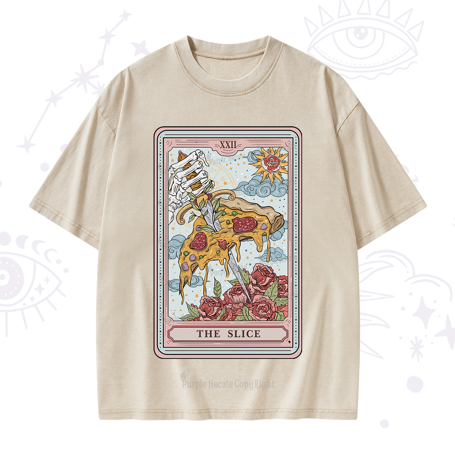 Purplehecate The Slice Tarot Washed T-Shirt