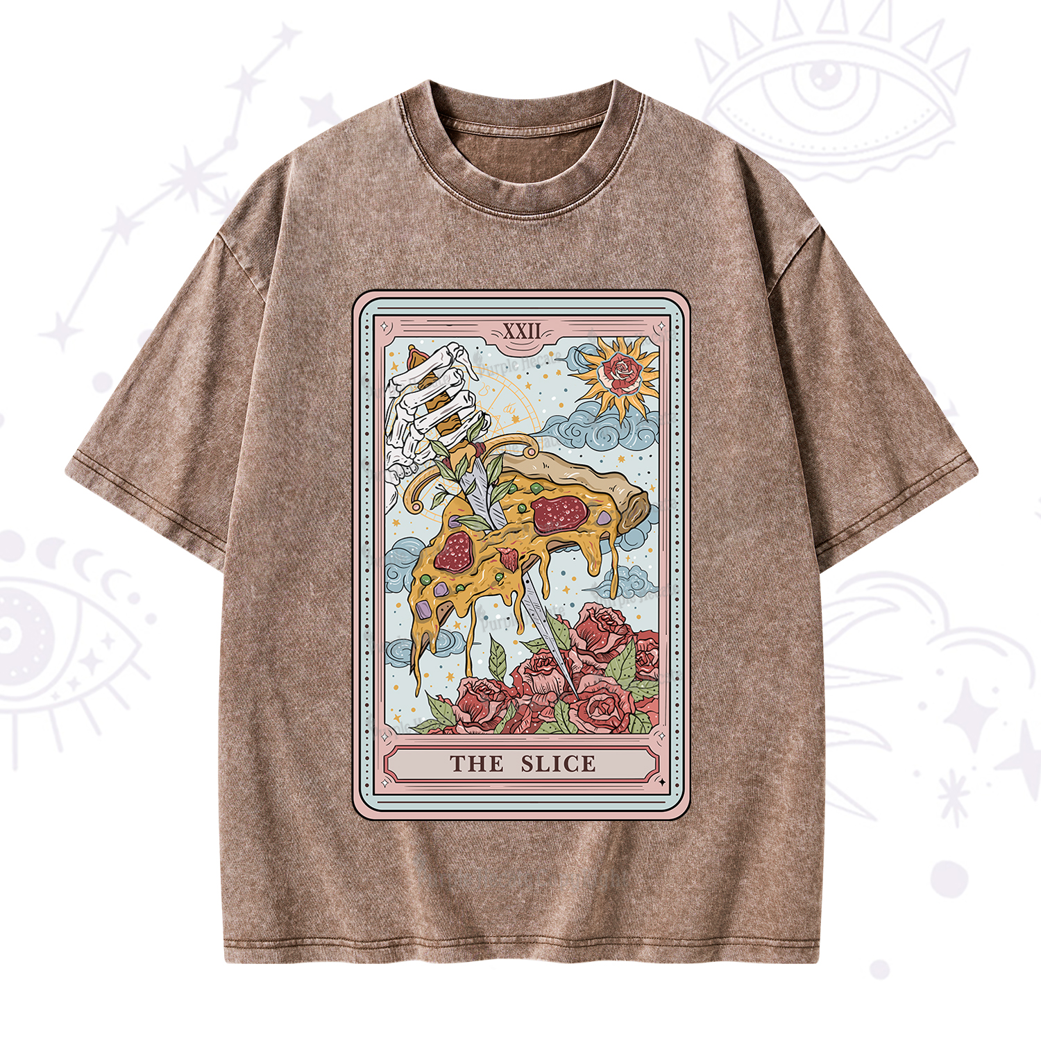 Purplehecate The Slice Tarot Washed T-Shirt