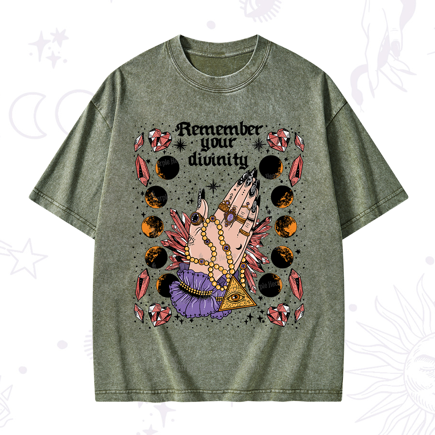 Purplehecate Remember Your Divinity Washed T-Shirt