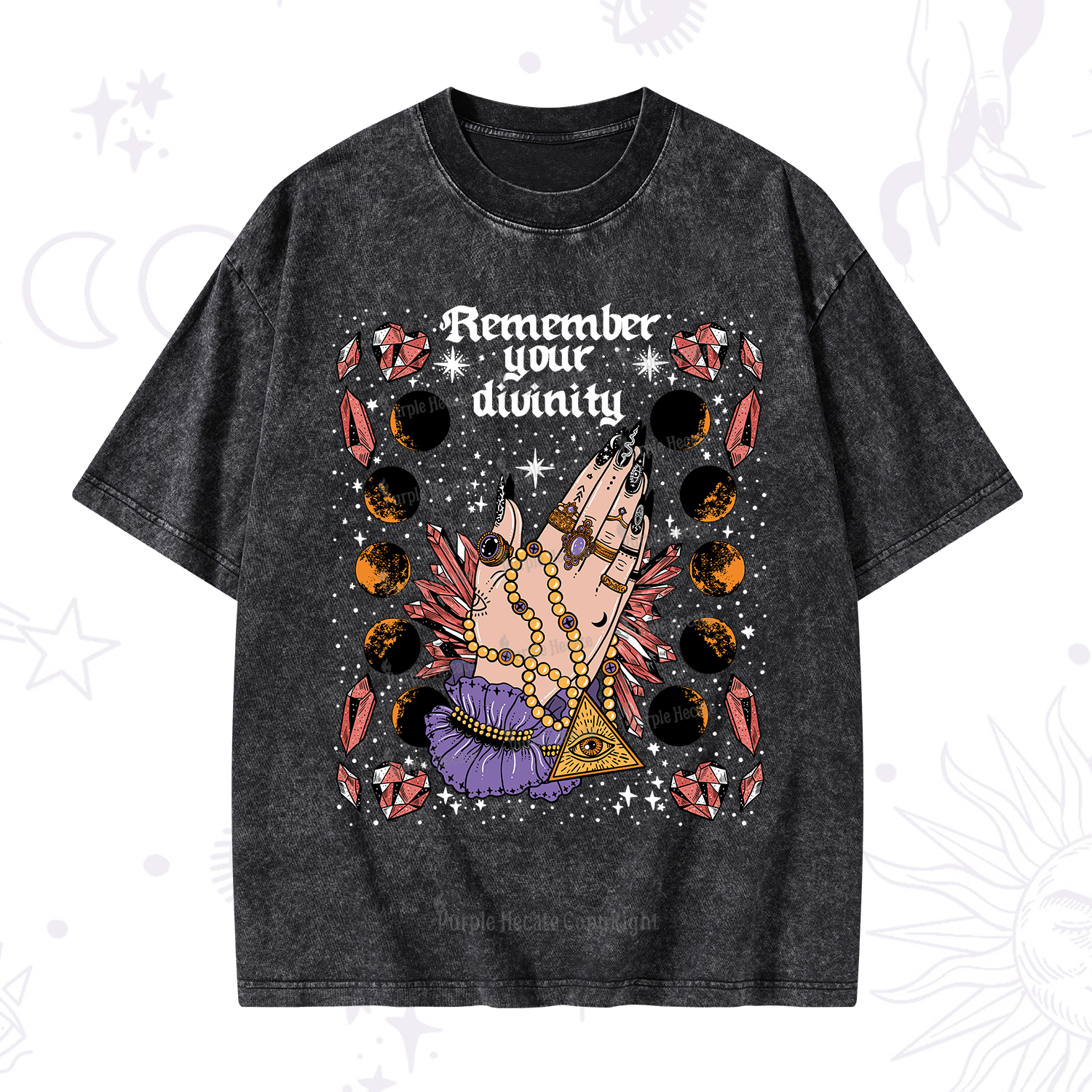 Purplehecate Remember Your Divinity Washed T-Shirt