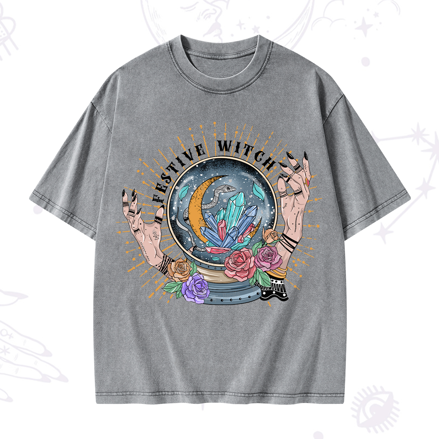 Purplehecate Festive Witch Washed T-Shirt