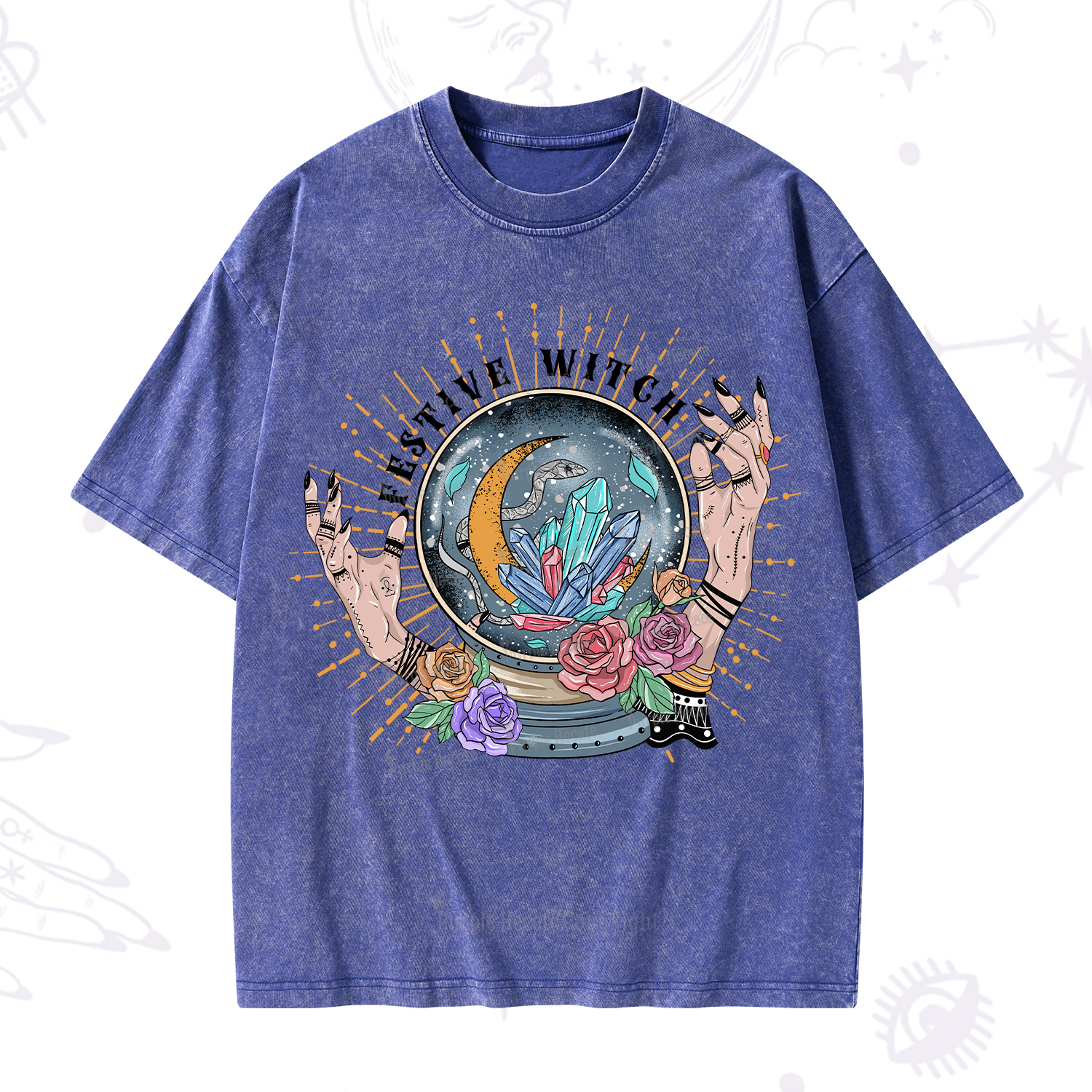 Purplehecate Festive Witch Washed T-Shirt