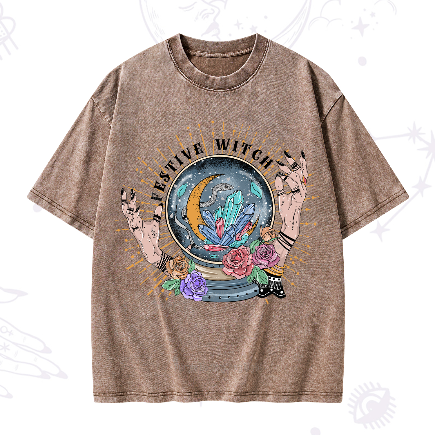 Purplehecate Festive Witch Washed T-Shirt
