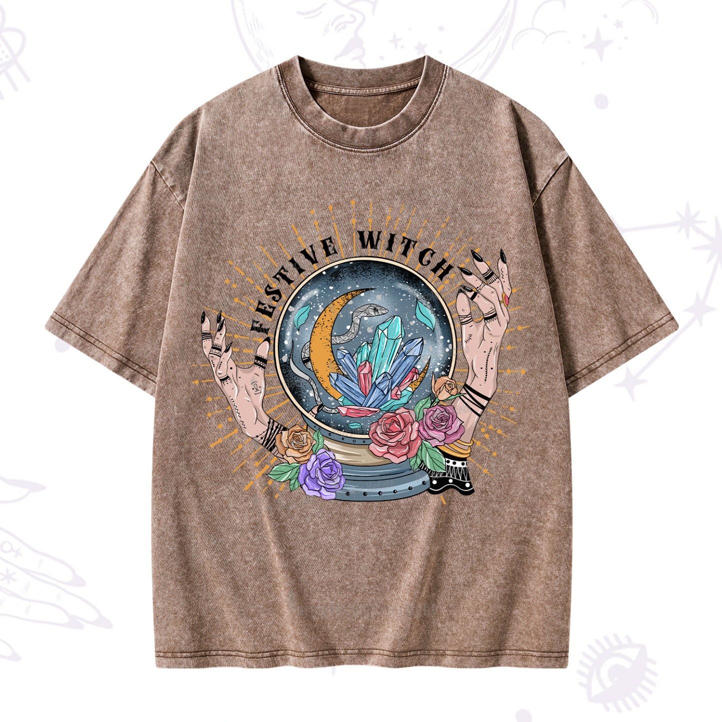 Purplehecate Festive Witch Washed T-Shirt