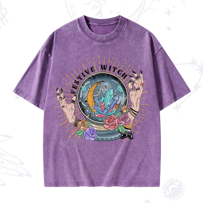 Purplehecate Festive Witch Washed T-Shirt