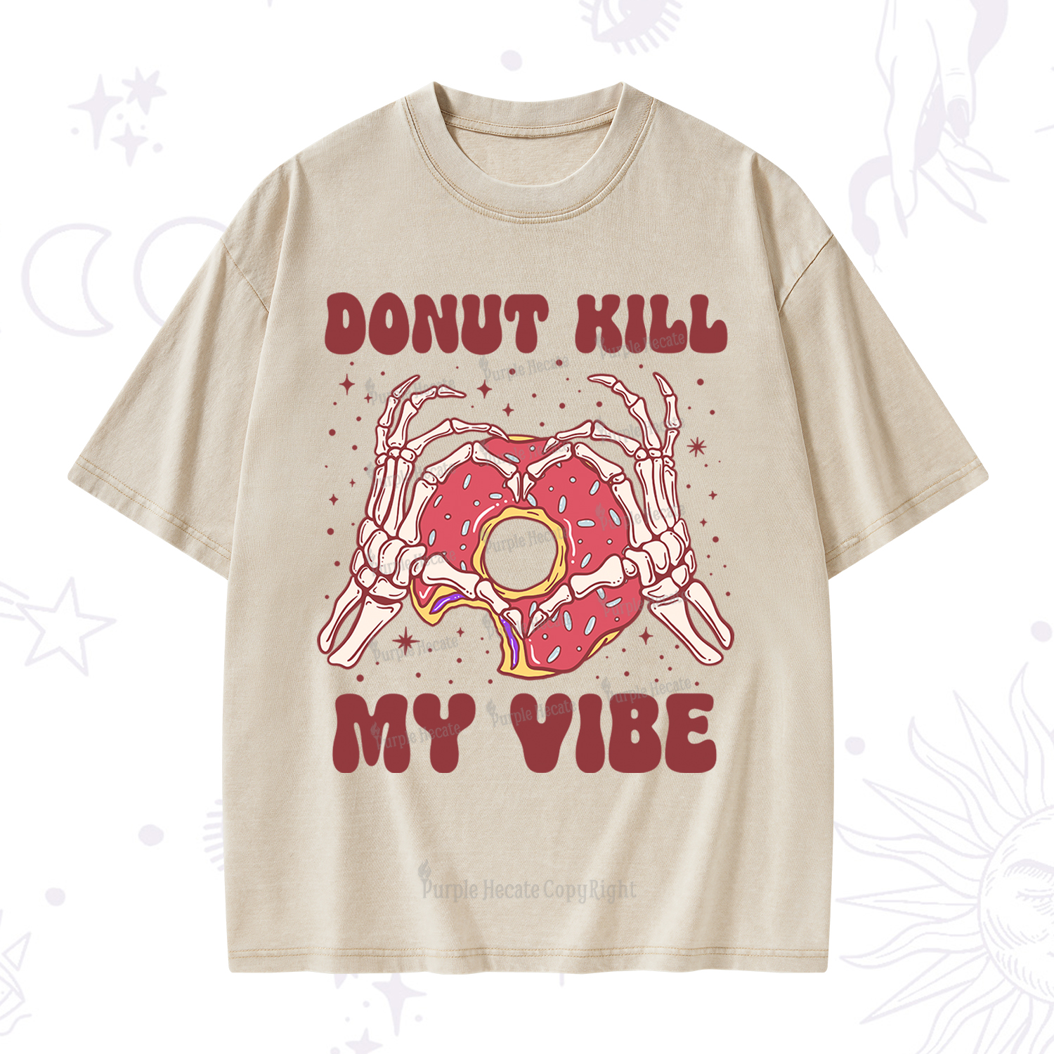 Purplehecate Donut Kill My Vibe Washed T-Shirt