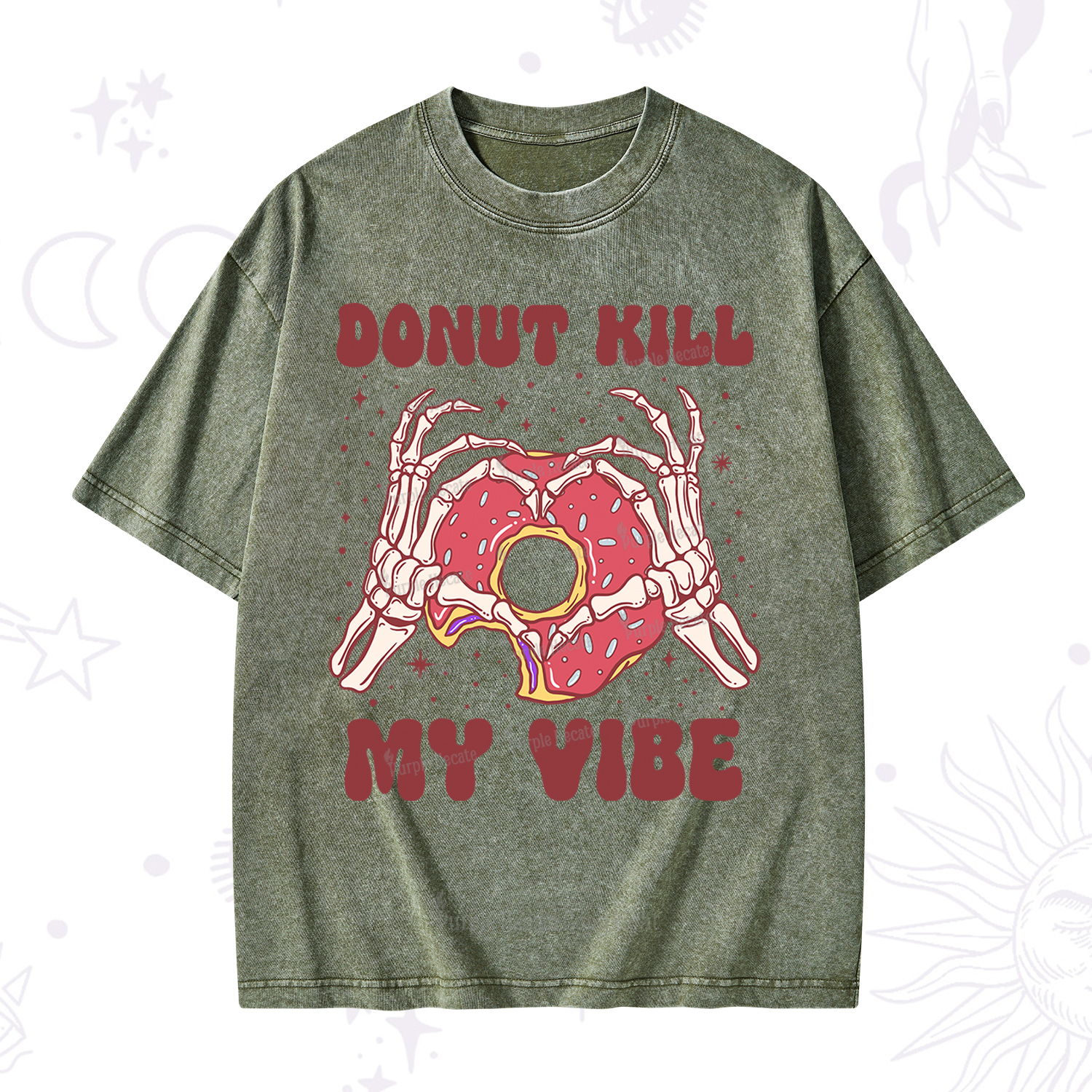 Purplehecate Donut Kill My Vibe Washed T-Shirt