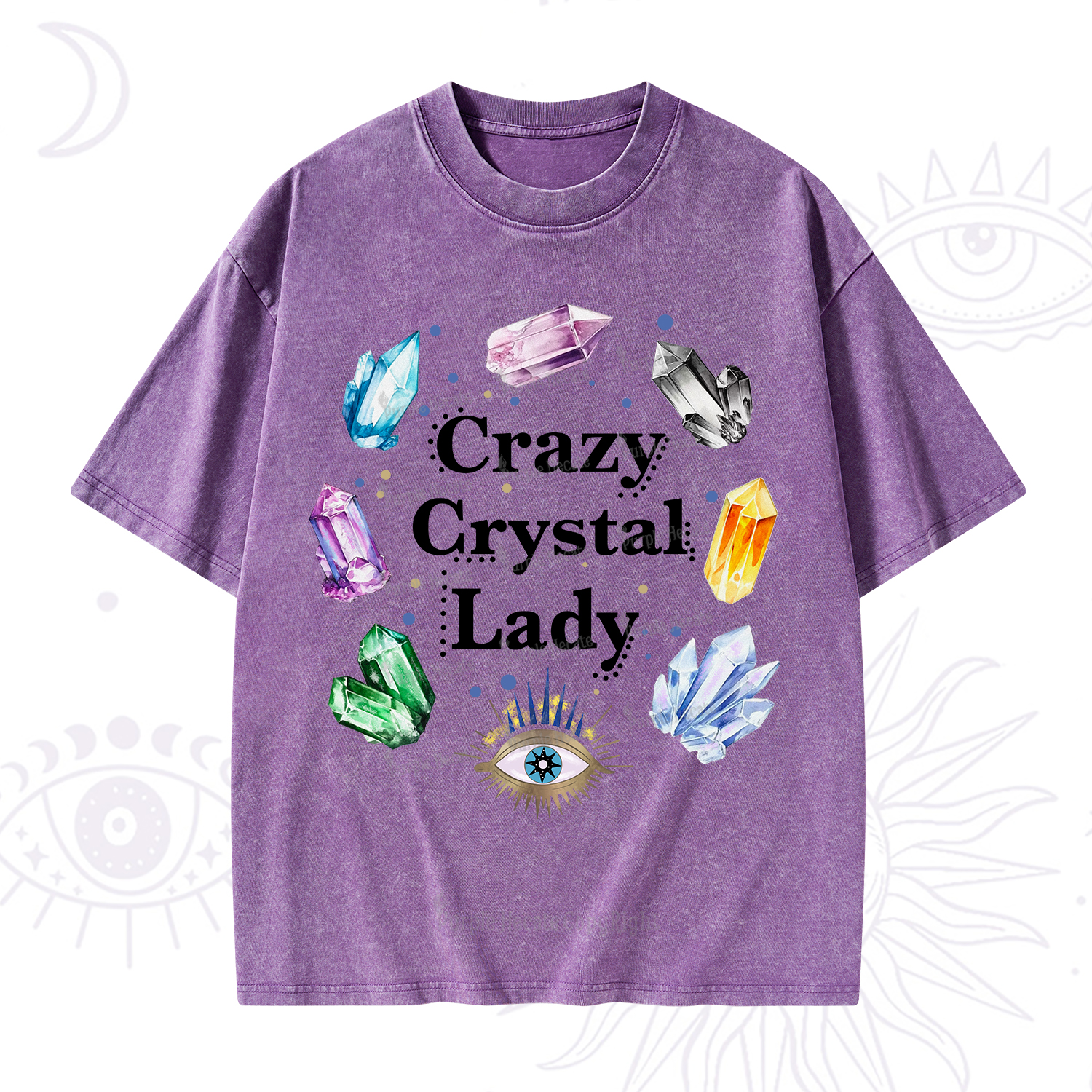 Purplehecate Crazy Crystal Lady Washed T-Shirt