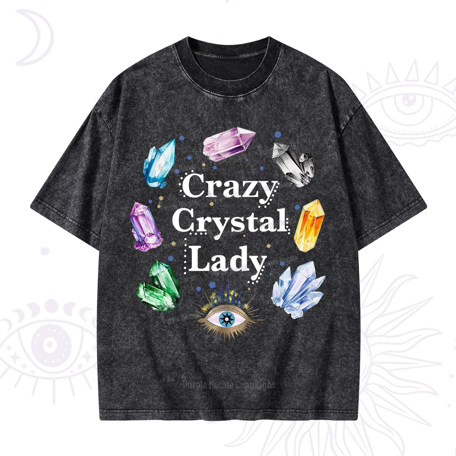 Purplehecate Crazy Crystal Lady Washed T-Shirt