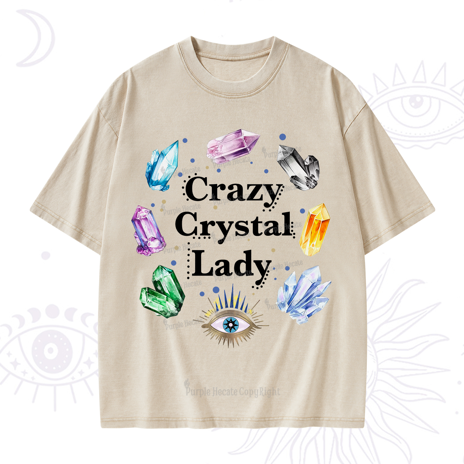 Purplehecate Crazy Crystal Lady Washed T-Shirt