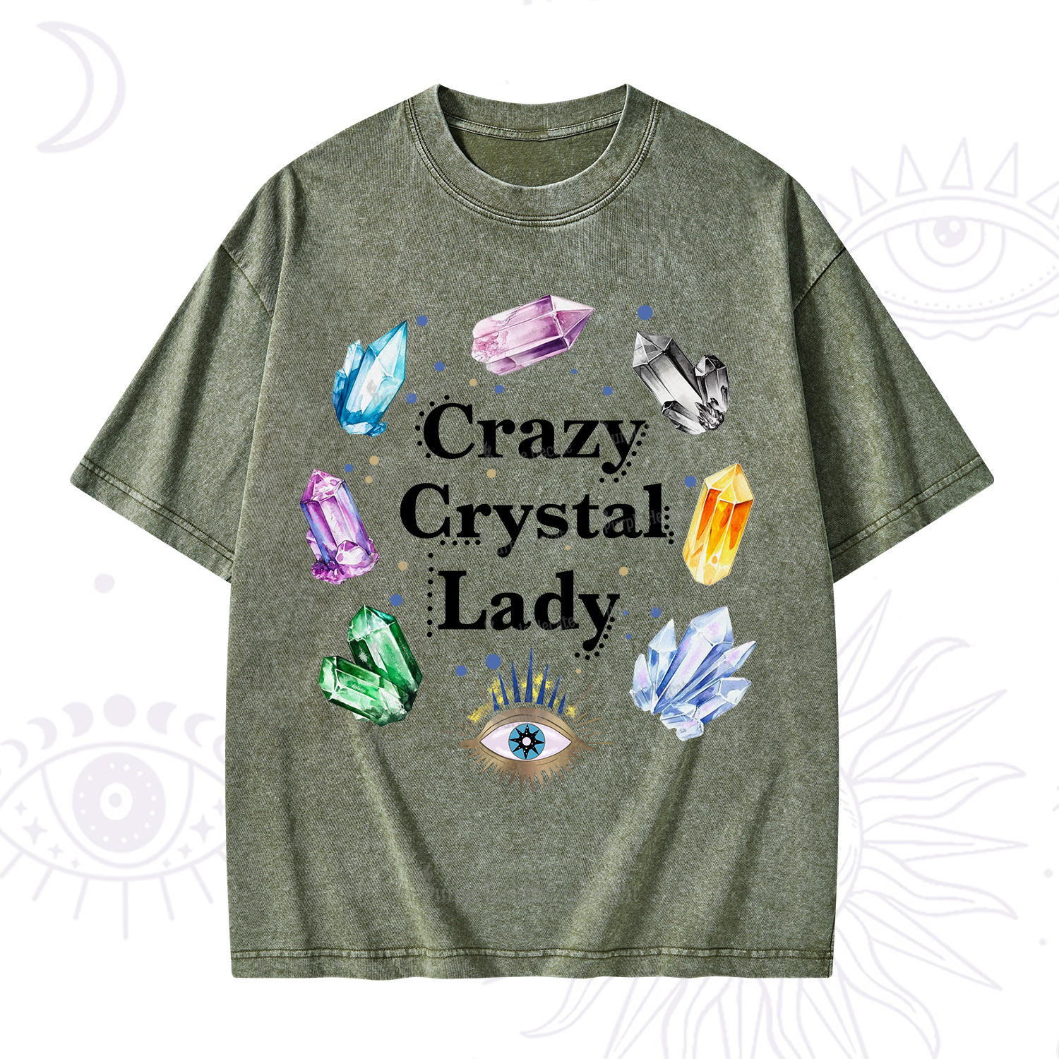 Purplehecate Crazy Crystal Lady Washed T-Shirt