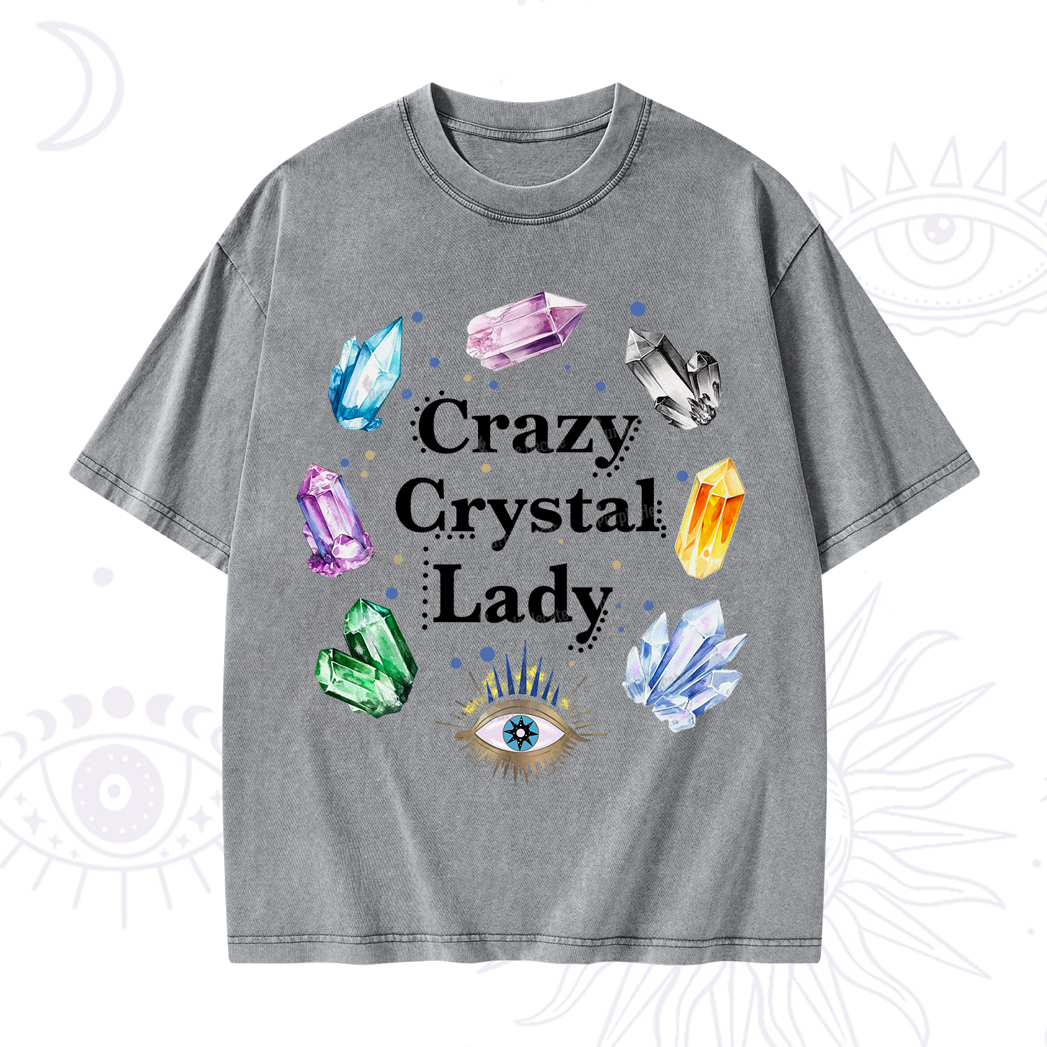 Purplehecate Crazy Crystal Lady Washed T-Shirt
