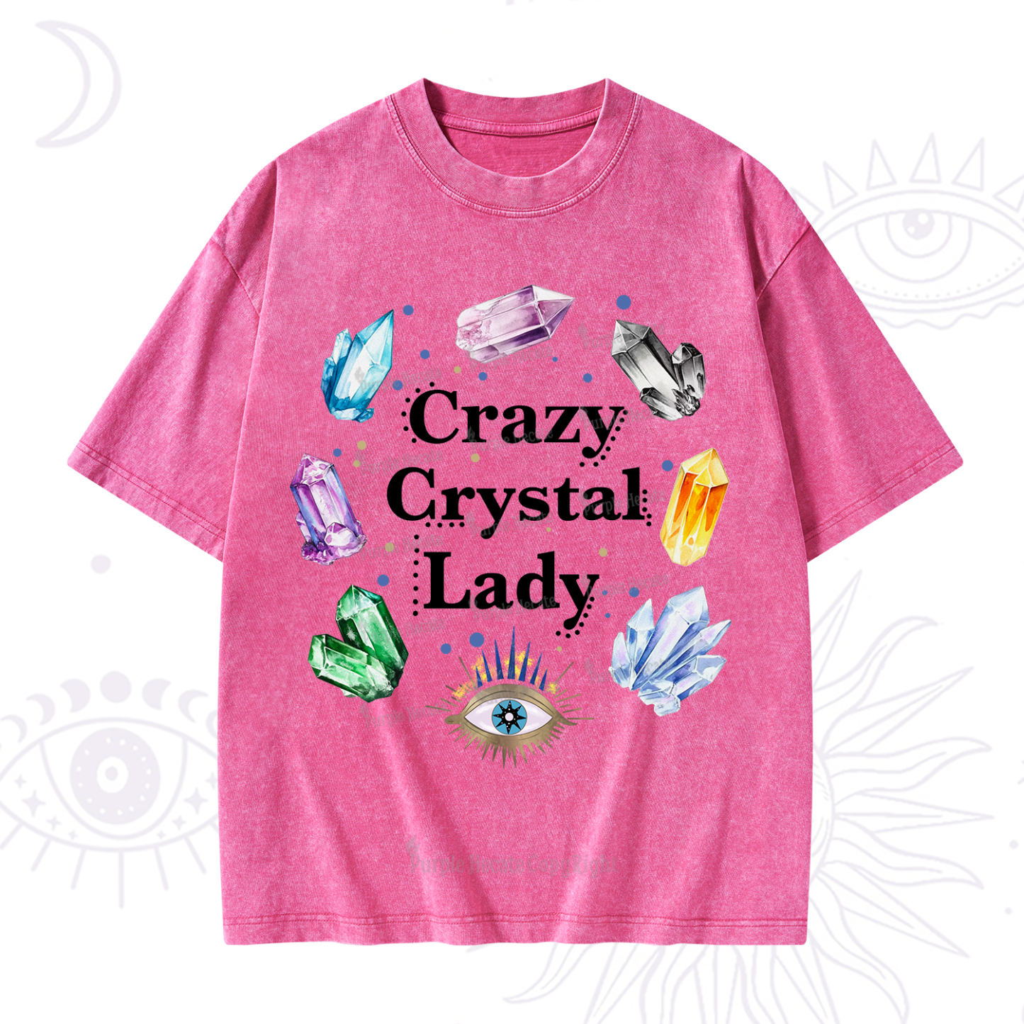 Purplehecate Crazy Crystal Lady Washed T-Shirt