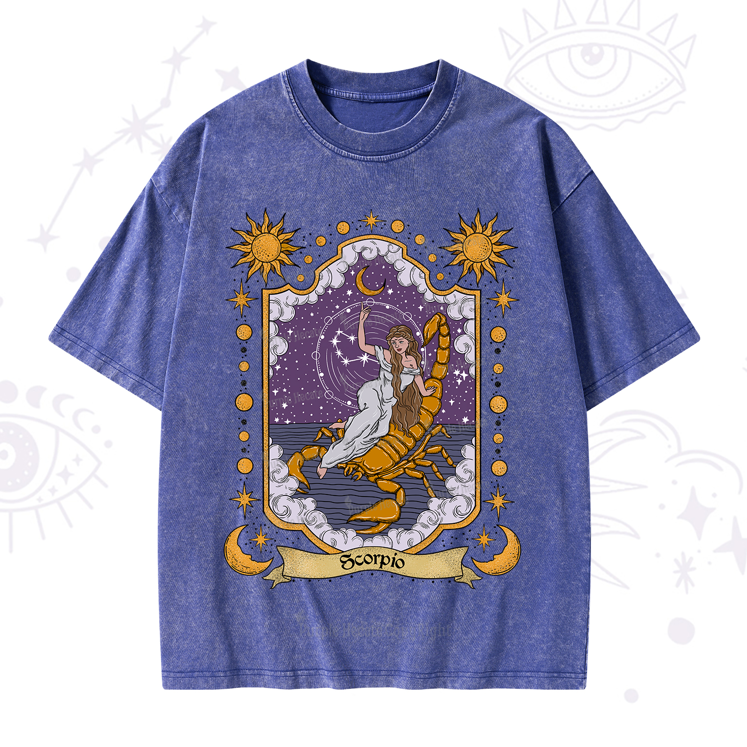 Purplehecate Scorpio Zodiac Washed T-Shirt