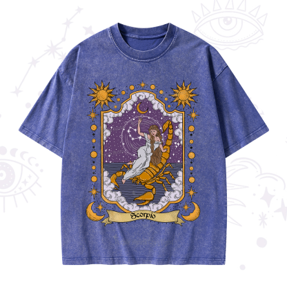 Purplehecate Scorpio Zodiac Washed T-Shirt