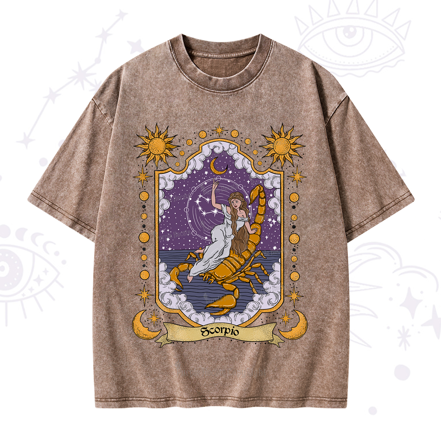 Purplehecate Scorpio Zodiac Washed T-Shirt