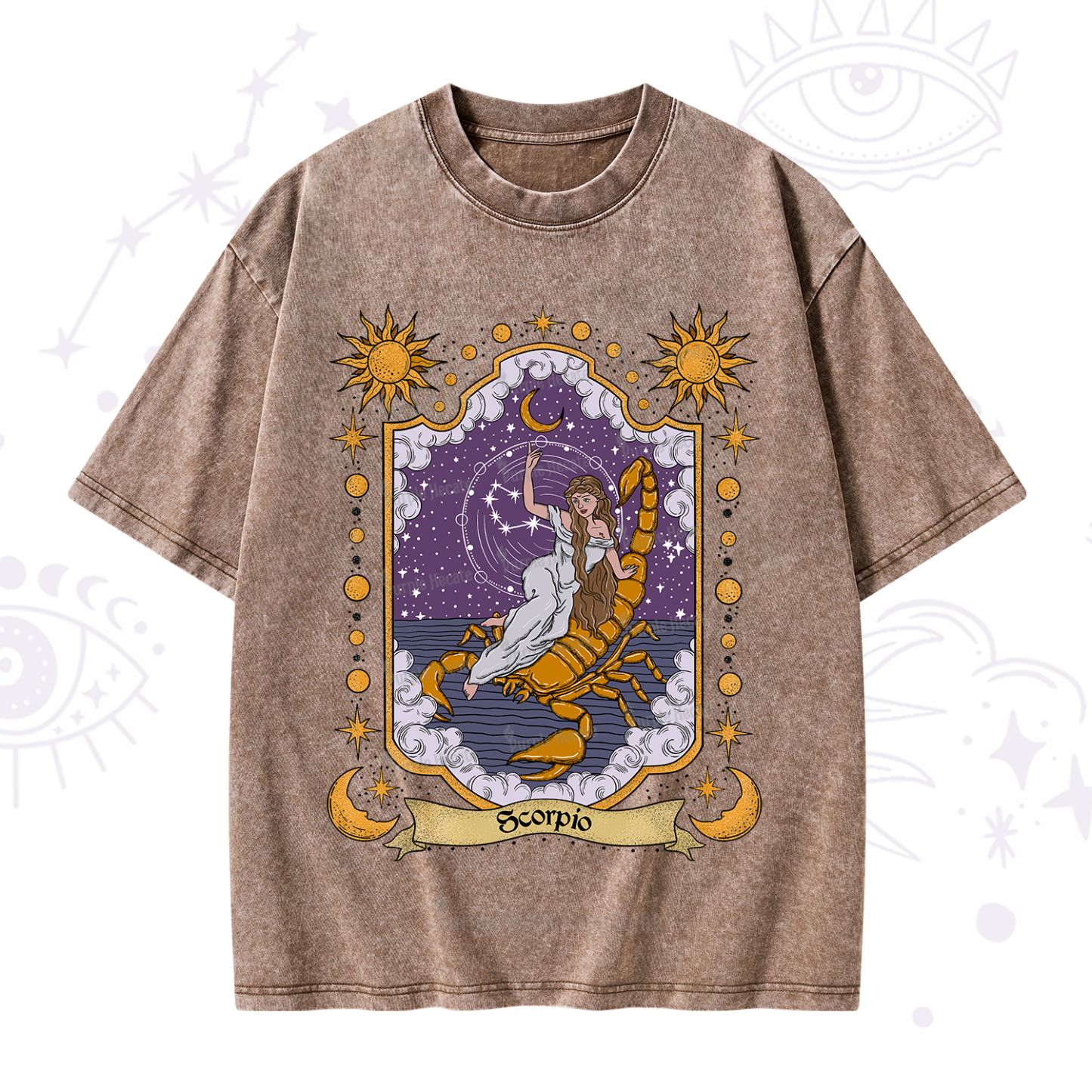 Purplehecate Scorpio Zodiac Washed T-Shirt
