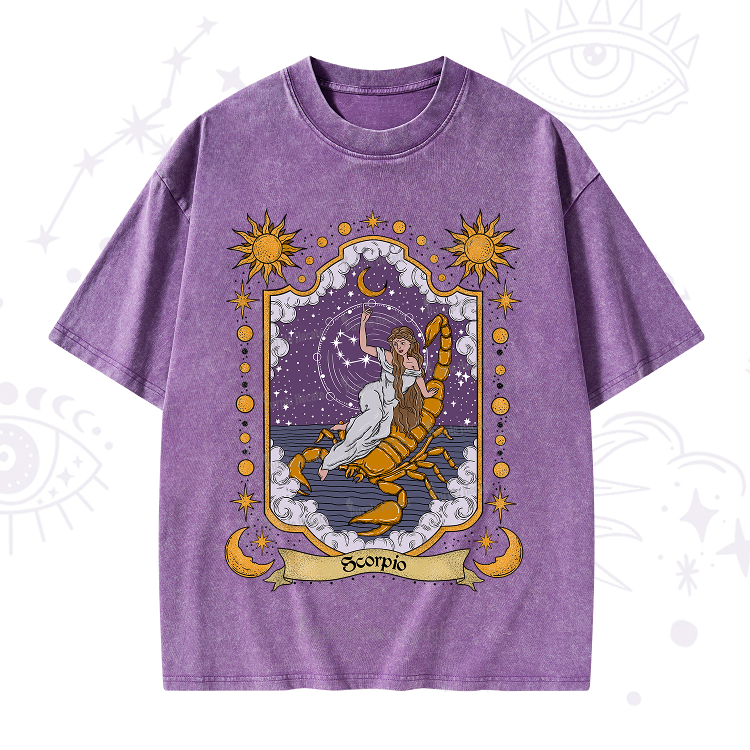 Purplehecate Scorpio Zodiac Washed T-Shirt