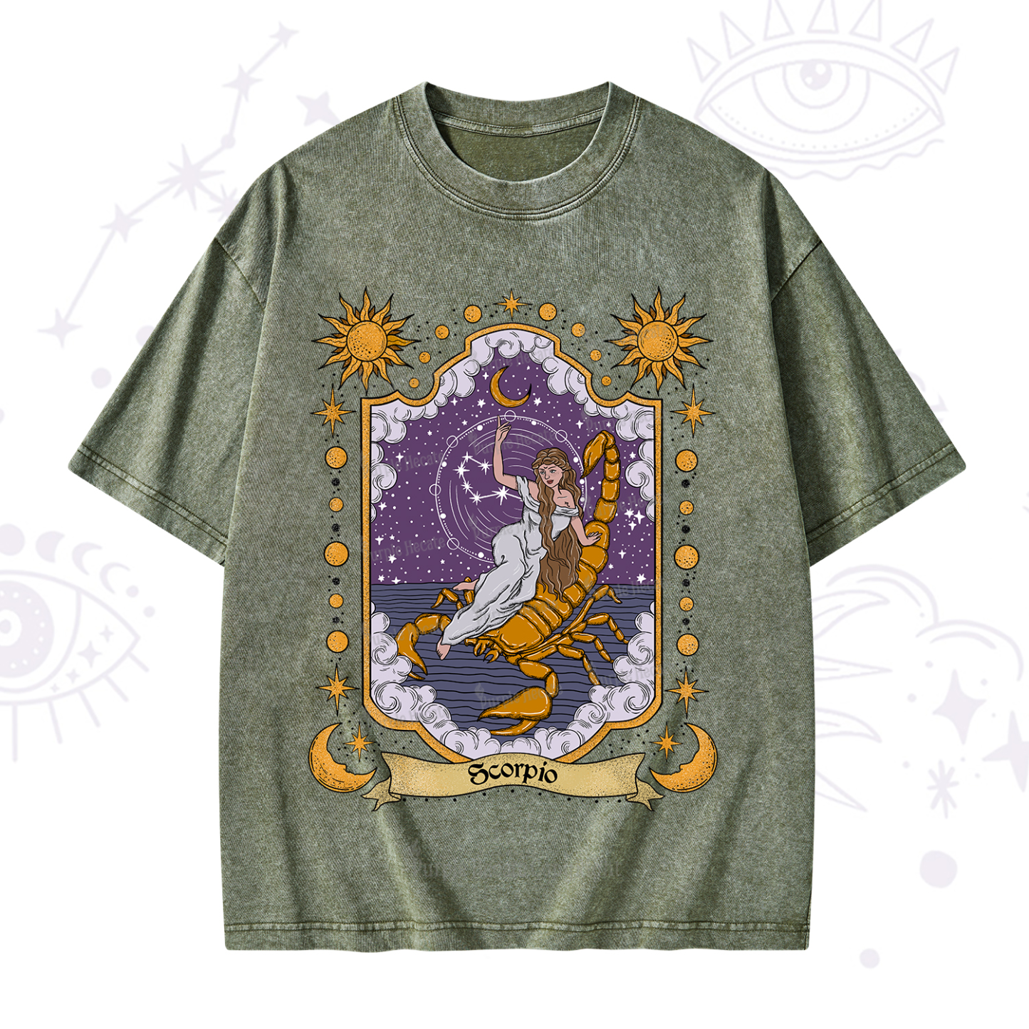 Purplehecate Scorpio Zodiac Washed T-Shirt