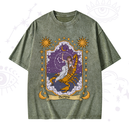 Purplehecate Scorpio Zodiac Washed T-Shirt