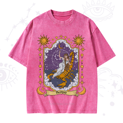 Purplehecate Scorpio Zodiac Washed T-Shirt