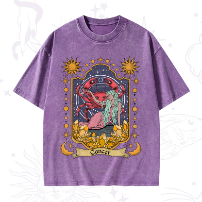 Purplehecate Cancer Zodiac Washed T-Shirt