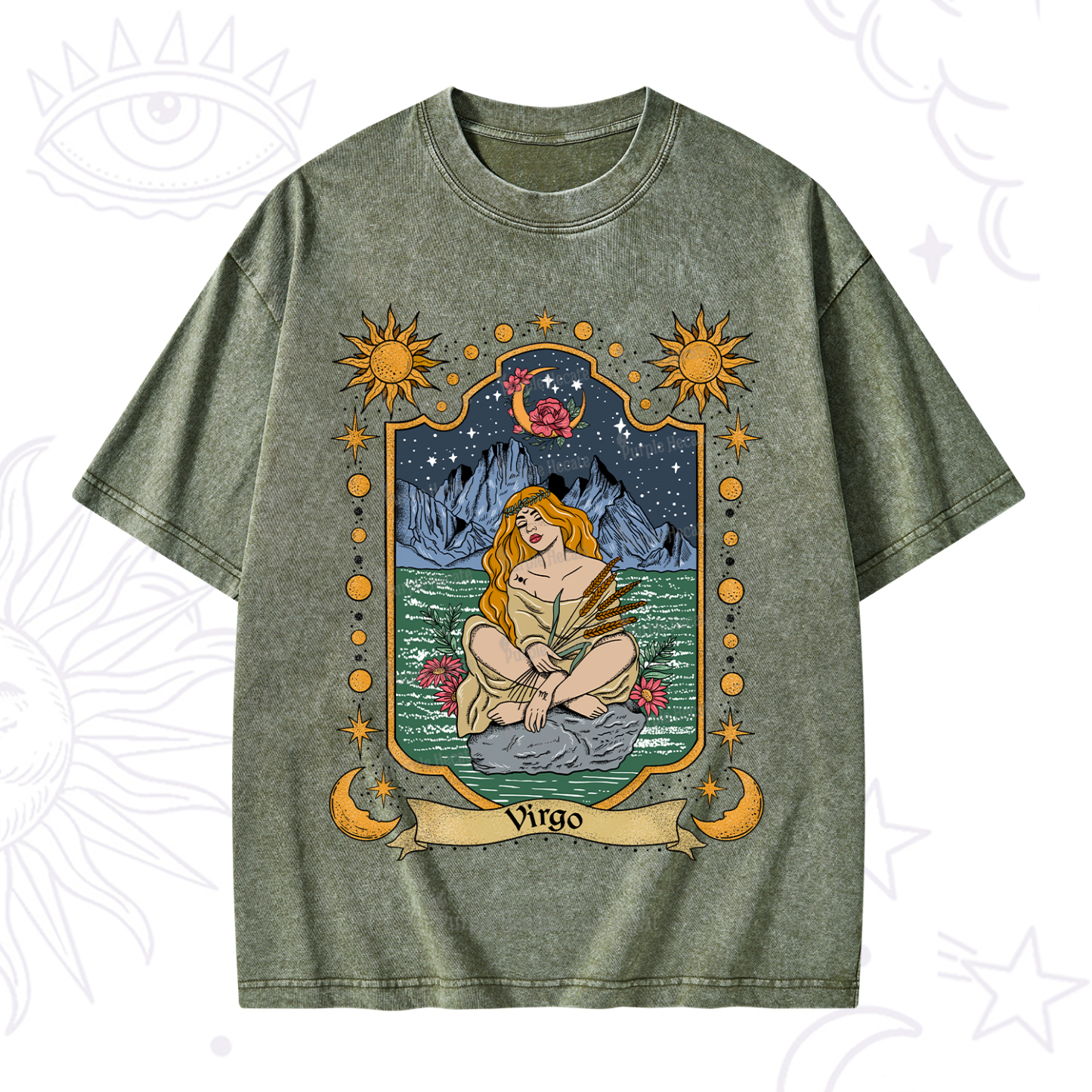 Purplehecate Virgo Zodiac Washed T-Shirt