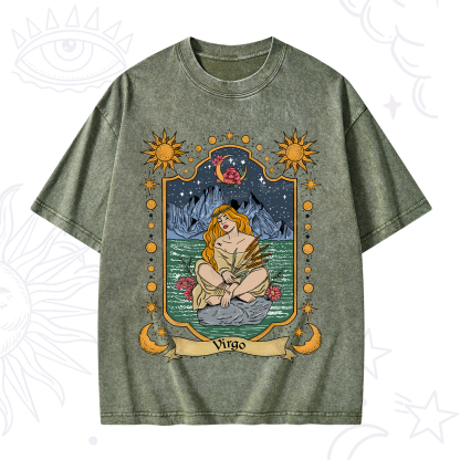 Purplehecate Virgo Zodiac Washed T-Shirt