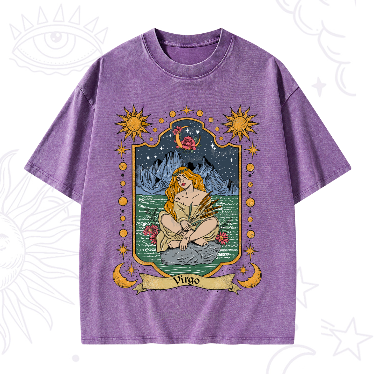 Purplehecate Virgo Zodiac Washed T-Shirt