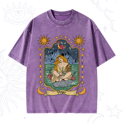 Purplehecate Virgo Zodiac Washed T-Shirt
