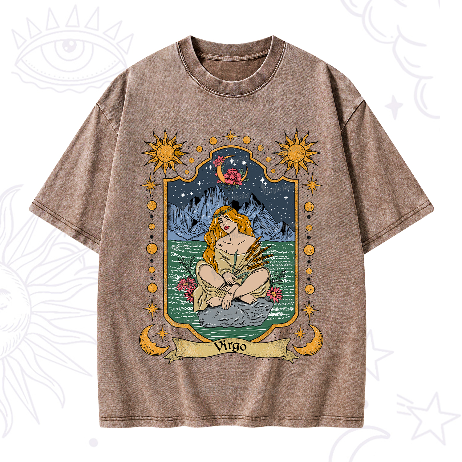 Purplehecate Virgo Zodiac Washed T-Shirt