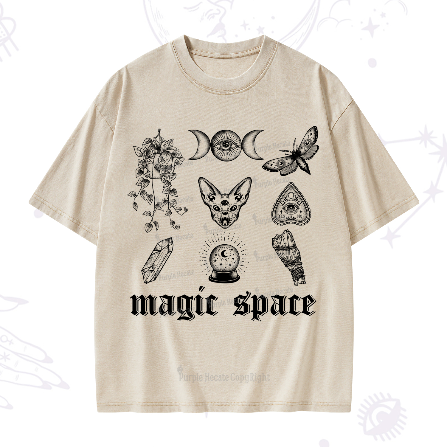 Purplehecate Magic Space Washed T-Shirt