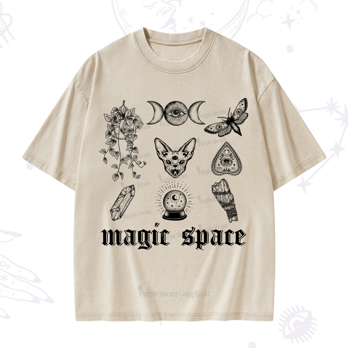 Purplehecate Magic Space Washed T-Shirt