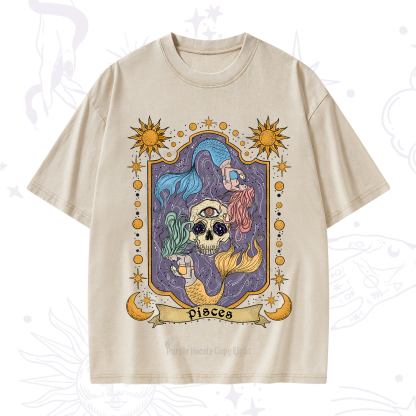 Purplehecate Pisces Zodiac Washed T-Shirt