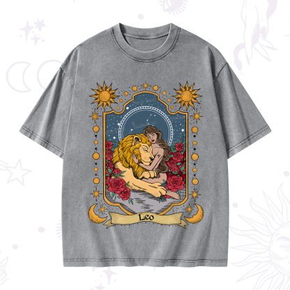 Purplehecate Leo Zodiac Washed T-Shirt