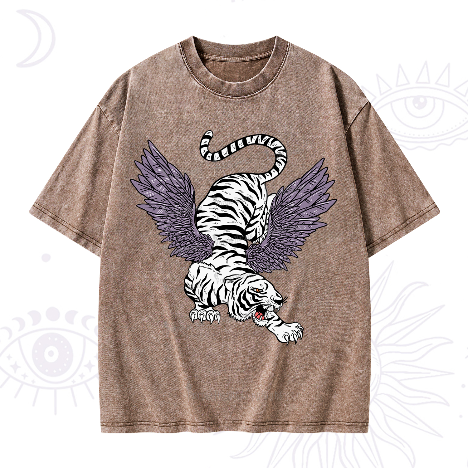 Purplehecate Tiger With Wings Washed T-Shirt