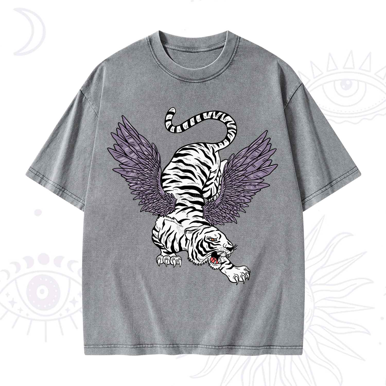 Purplehecate Tiger With Wings Washed T-Shirt